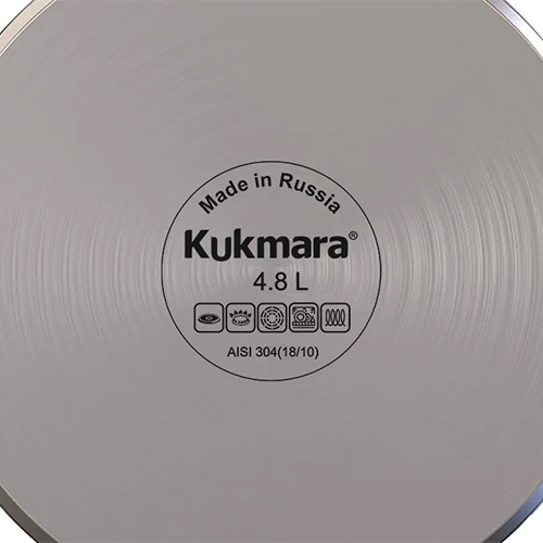 Сотейник Kukmara "LEON" 4,8 л, 28 см, со стеклянной крышкой