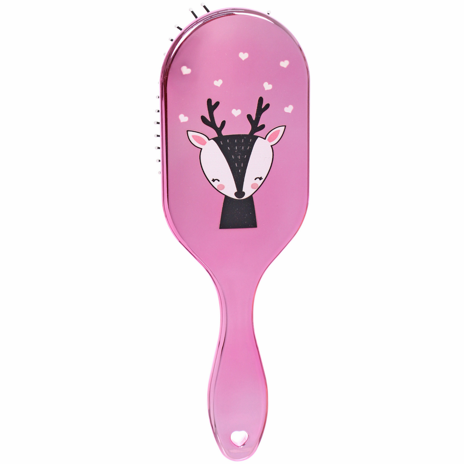 Расческа массажная зеркальная "Animals", лисички, микс 4 цвета, 7,5*23 см (блистер Ultramarine)