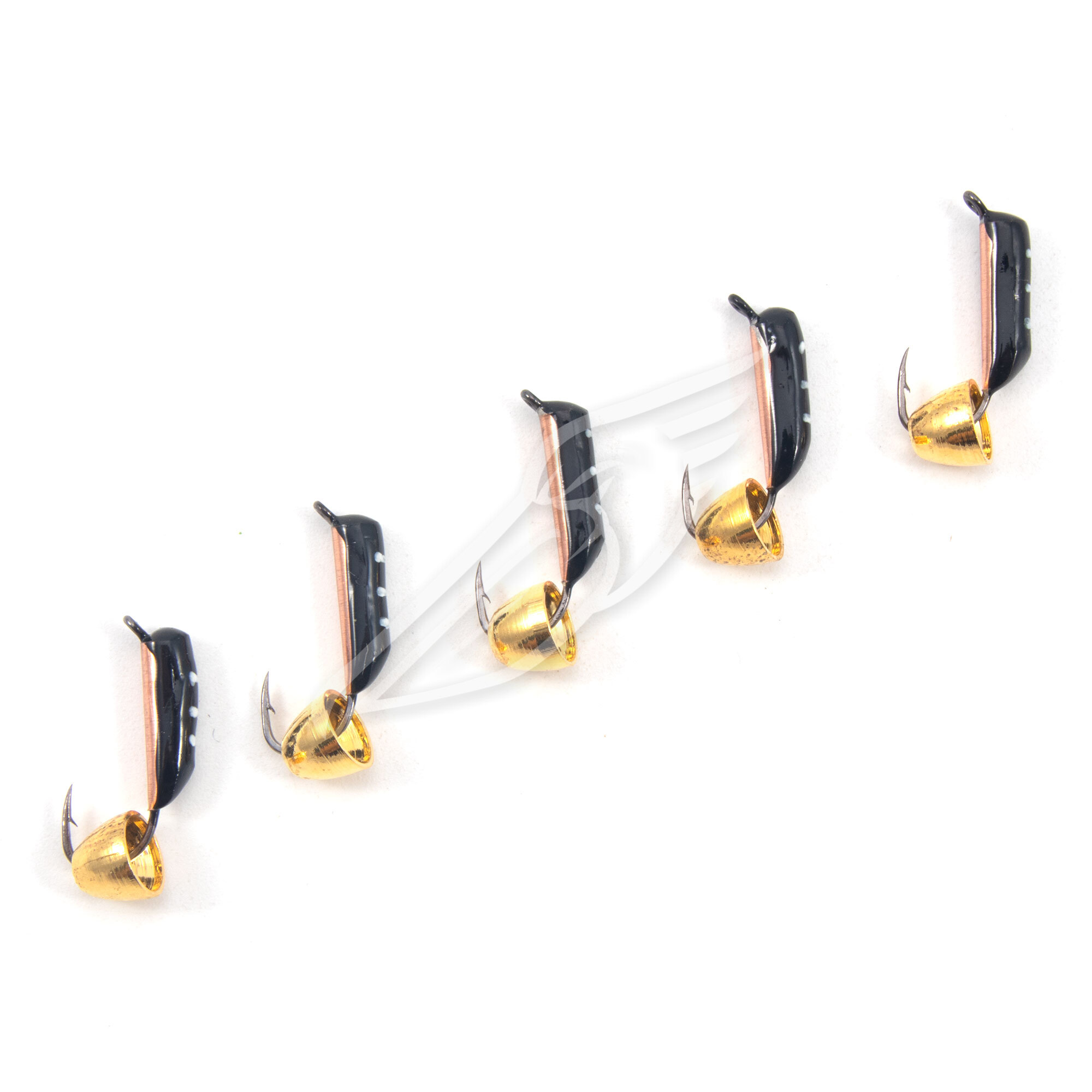 Мормышка вольф. безнасадочная "ЯМАН" Столбик №5, d-2 мм, L-9,5 мм, вес 0,80 гр., колокол золото , цв