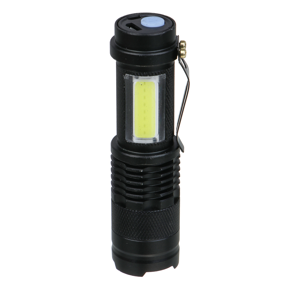 ЕРМАК Фонарь, ХРЕ LED, 4 режима, 1хAA (LR6), алюминий, 105х30 мм, фокусировка