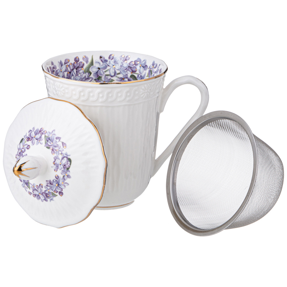 КРУЖКА ЗАВАРОЧНАЯ LEFARD, LILAC, С КРЫШКОЙ И СИТОМ 350 МЛ, КОР=36ШТ.