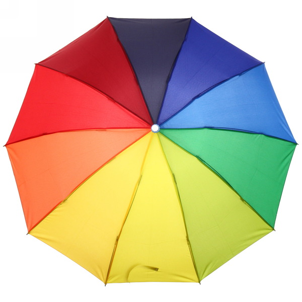 Зонт женский механический "Ultramarine - Радуга", ветроустойчивый, 10 спиц, d-99см, длина в слож. виде 24см