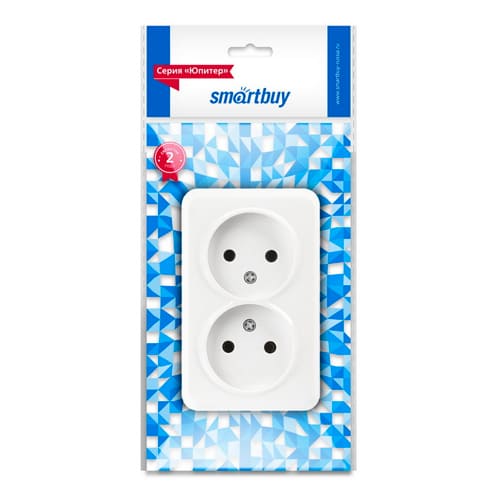 Розетка ОП 2-местн б/з 10А Smartbuy 250В белая (SBE-03w-10-S2-N) Юпитер (1/108)