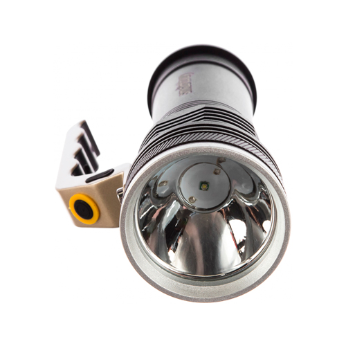 Аккумуляторный светодиодный фонарь CREE T6 10Вт, металлический с ручкой, аккумулятором 2x18650, IP54