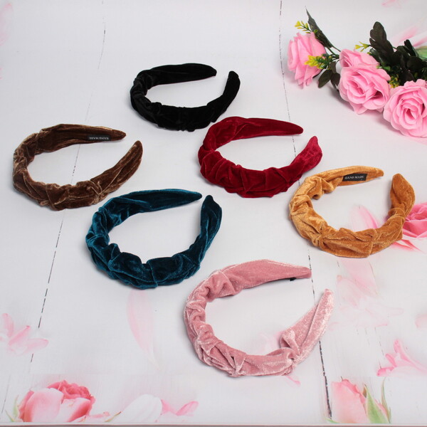 Ободок для волос "Krasa - Parfait", ширина 3см, микс 6 цветов 