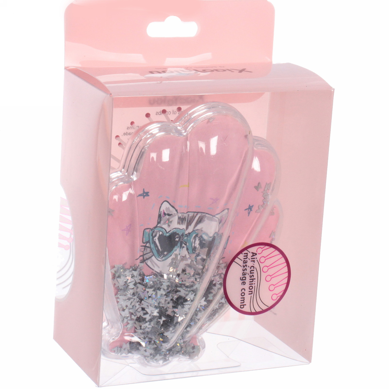 Расческа массажная детская "Seashell - Котик Луи", 9*11 см (коробка PVC)