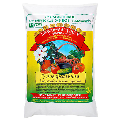 Земля почвогрунт Матушка-Универсальная для рассады, зелени цветов 3л, 12л/60л, 	, 4/4