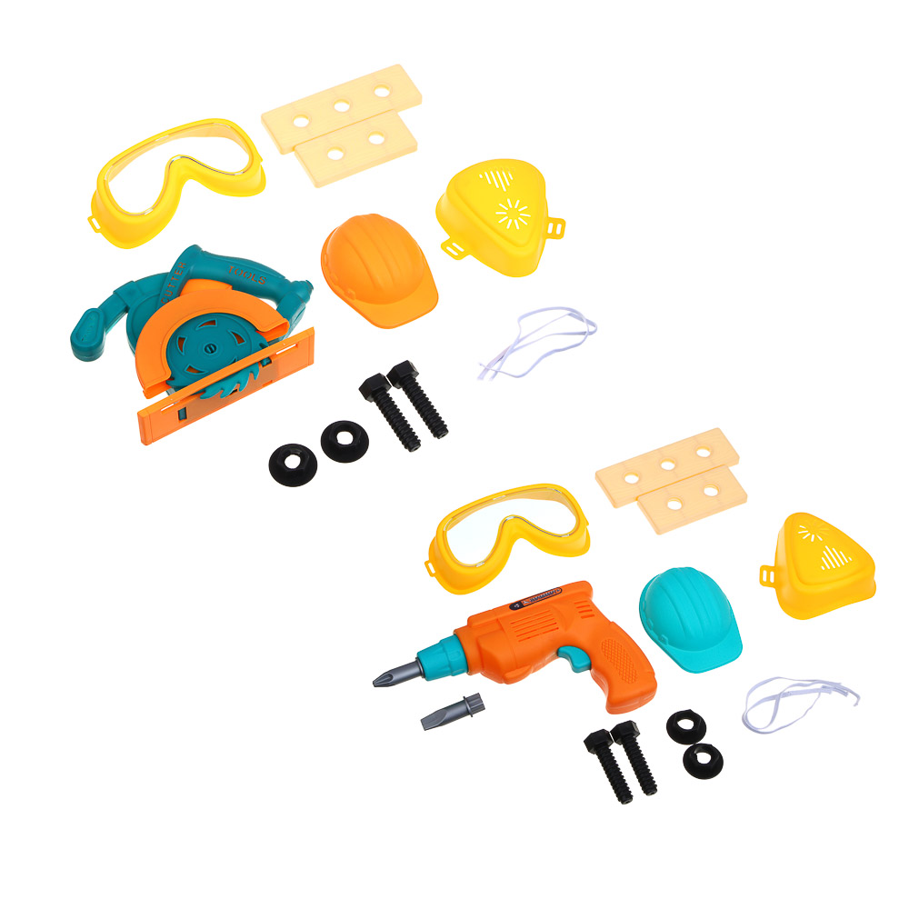 ИГРОЛЕНД Набор игрушечных инструментов "Мастер на все руки", PP, 19x4х29 см, 2 дизайна