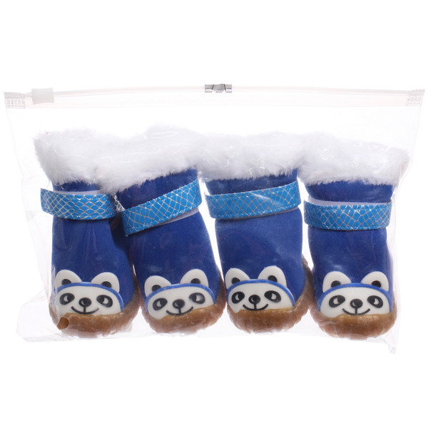 Ботинки зимние для животных "МОДНЫЙ БРО", на липучке, цвет синий, размер 5, 6см
