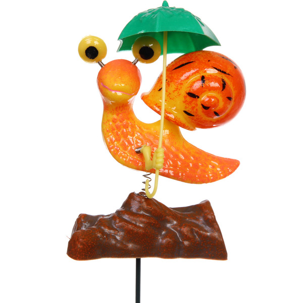 Фигура на спице "Улитка с зонтиком" 60 см (фигура 13*8 см), микс