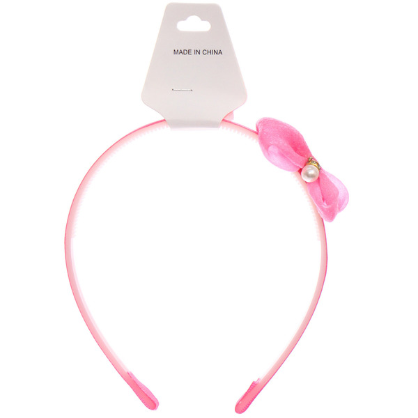 Ободок для волос детский на блистере "РОЗОВОЕ ОБЛАКО", жемчужинка, микс 6 цветов, 1см