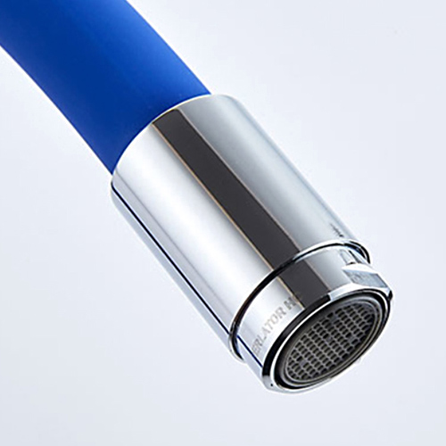 Смеситель для кухни силиконовый излив картридж 35 мм Ledeme L4898-6 синий