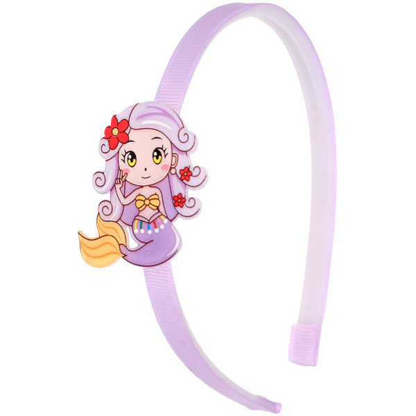 Ободок для волос детский на блистере "РОЗОВОЕ ОБЛАКО", русалочка, микс 6 цветов, 1см