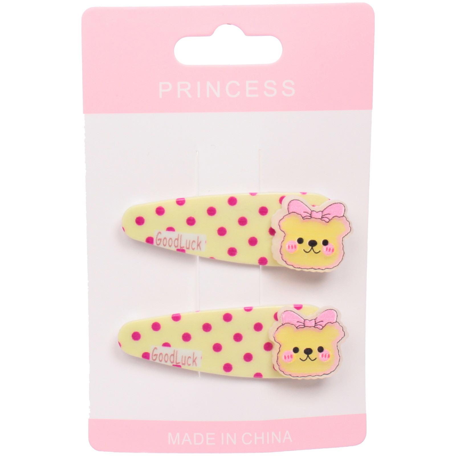 Зажимы для волос детские 2шт "Happy smile", мишка с бантиком, микс 4 цвета, 5*2см