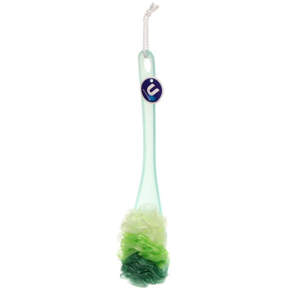 Мочалка массажная "Ultramarine - Прима" на пластиковой ручке, цвет микс, Размер мочалки 17*11см, длина ручки 32см. 