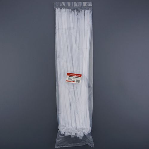 Хомут, стяжка, 500х7,6 нейлон белый 100шт/уп, 1/50