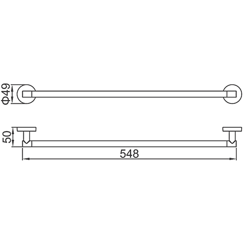 Полотенцедержатель поручнеобразный одинарный латунь Ledeme L1701-1 хром