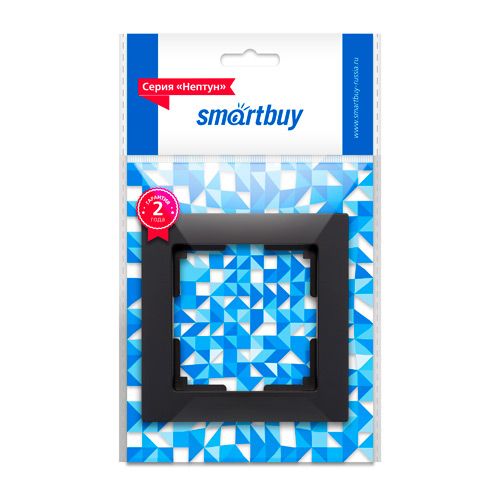 Рамка 1-местная пластик черная "Нептун" (SBE-06b-Plastic-FR-1)