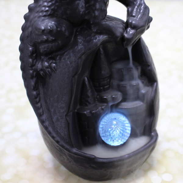 Подставка под стелющиеся благовония "Сказочный дракон" 10*9*19см с подсветкой