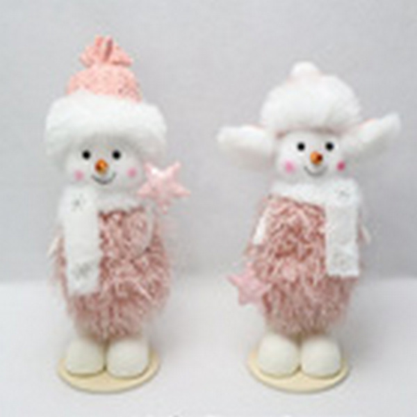 Фигурка "Зимний снеговик" 25 см, Розовый (микс дизайнов)