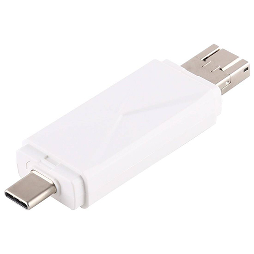 Картридер OTG Орбита OT-PCR16 (TF, SD, microUSB, Type-C), белый