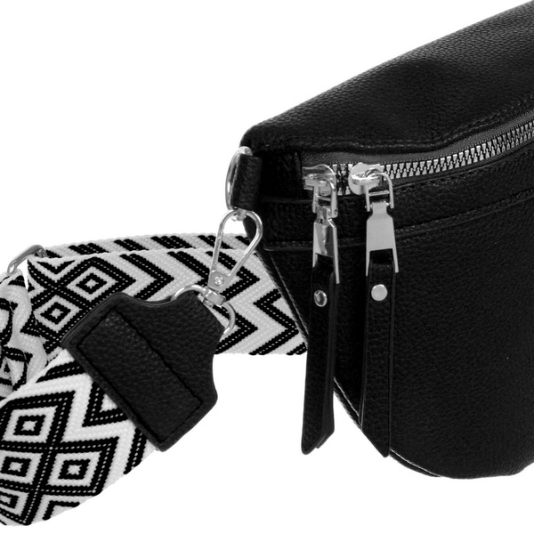 Сумка женская через плечо "ИМАНИ", цвет черный, три кармана, 24*19*7*5см (лейбл Ultramarine)