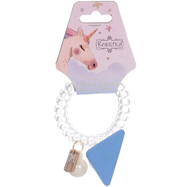 Резинка для волос силиконовая "Salon Bon Bon", треугольник, микс 5 цветов, d-5,5см, ( подвес единорог)