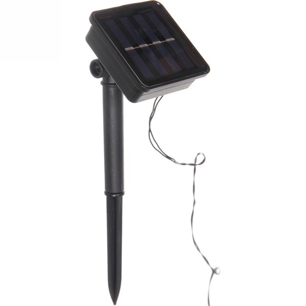 Гирлянда для улицы "Нежный цветок" 3 м 20 ламп LED чёрный провод, 2 реж.,IP-55, Теплый белый (солнечная батарея)