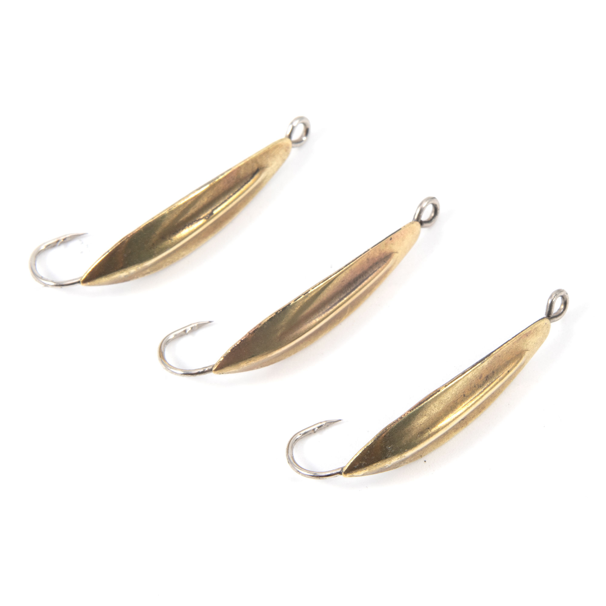 Блесна вертикальная "Яман" Жучок,размер 25 мм, вес 1,5 г, цвет латунь (уп.3 шт.)/150/