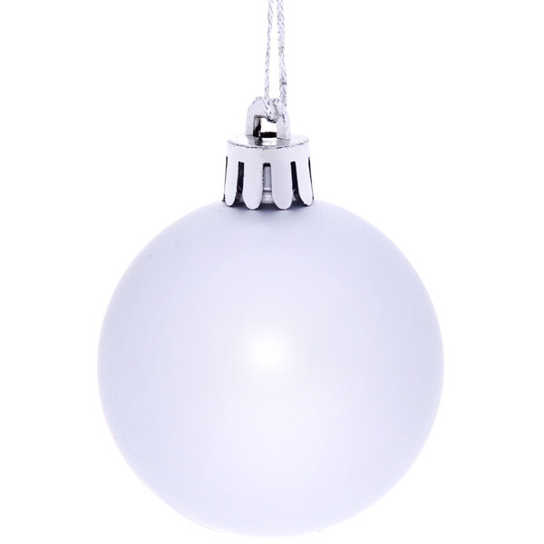 Новогодние шары 5 см (набор 24 шт) "Глянец", серебро