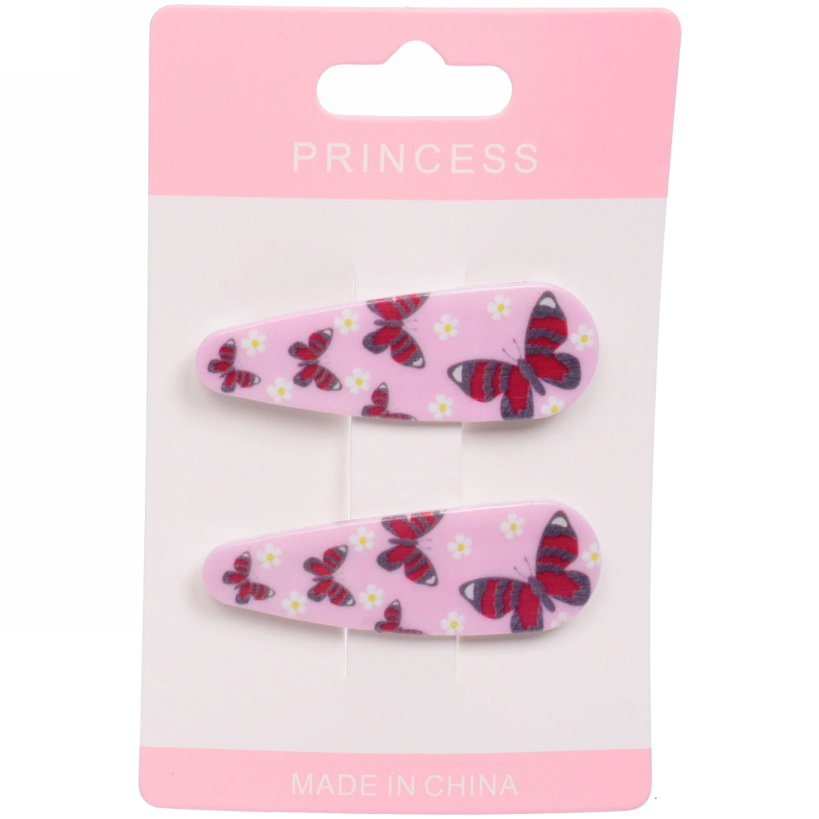 Зажимы для волос детские 2шт "Happy smile", бабочки, микс 6 цветов, 5,5*1,5см