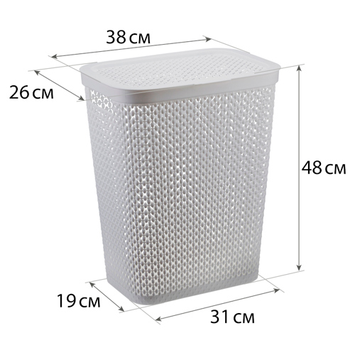 Корзина для белья 35л ПИРУЛА  (смоки) (1/5)