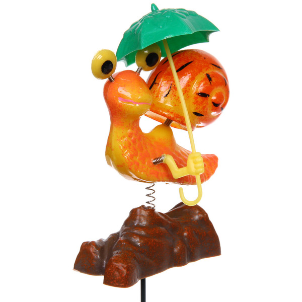 Фигура на спице "Улитка с зонтиком" 60 см (фигура 13*8 см), микс