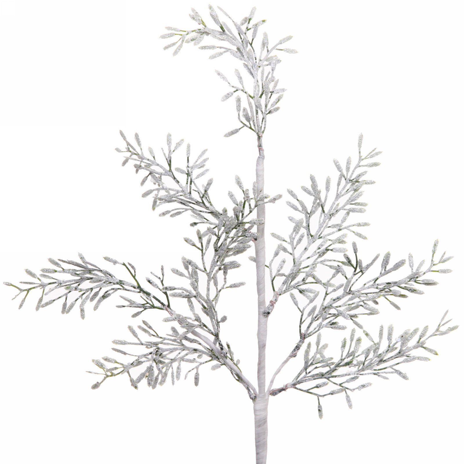 Ветка новогодняя "Чаровница" 70 см, Белый