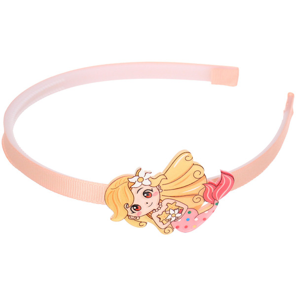 Ободок для волос детский на блистере "РОЗОВОЕ ОБЛАКО", русалочка, микс 6 цветов, 1см