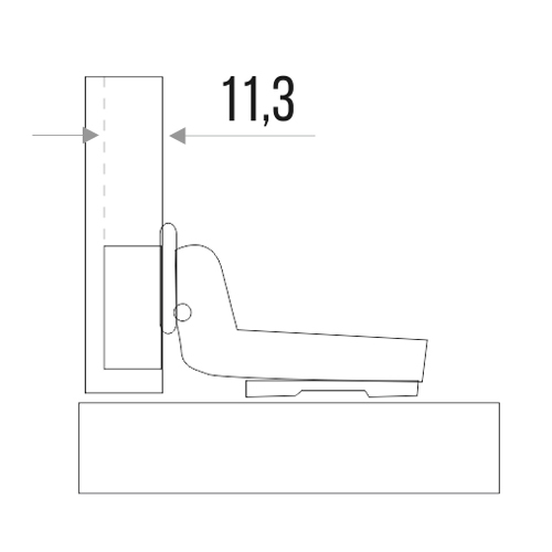 Петля мебельная 11. 06. 02, YX-362wA, вкладная SLIDE-ON с пл. вес брутто 59г, цена за штуку, 10/250