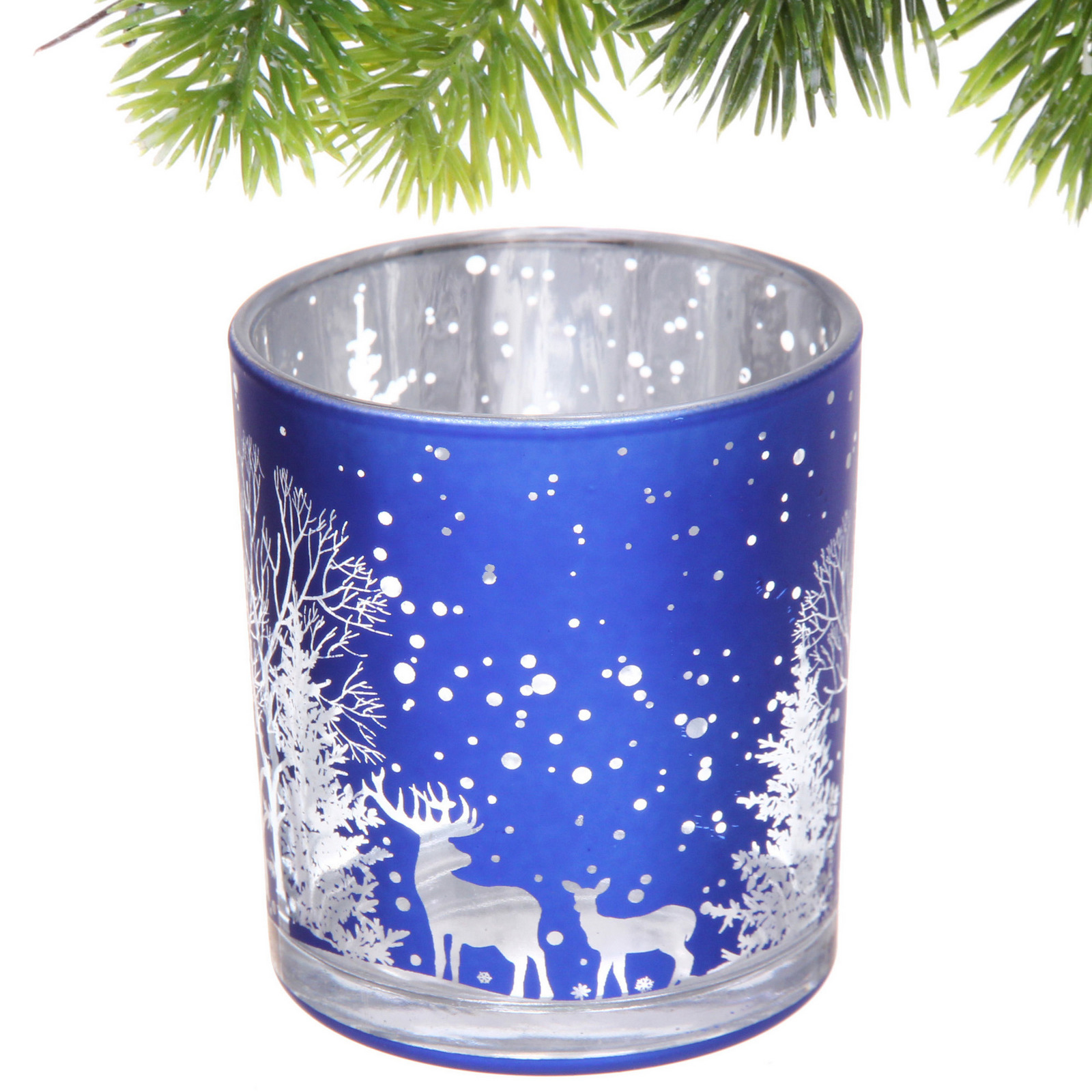 Подсвечник "Зимнее сияние" 7*7,8 см, Синий