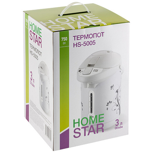 Термопот HomeStar HS-5005 (3 л, 750 Вт), 2 способа подачи воды