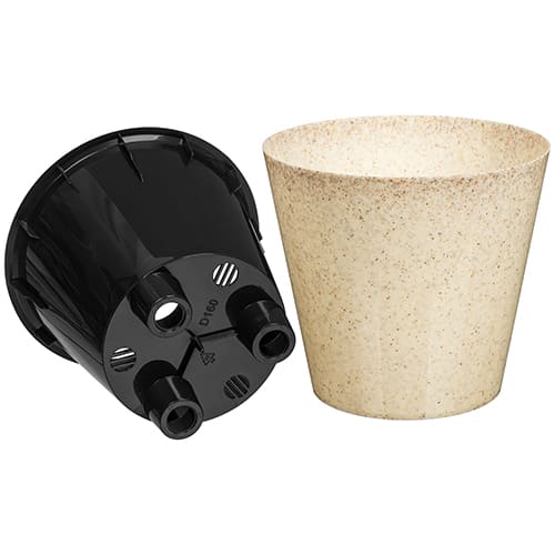 Горшок для цветов 1.6 л Pepper 221606425/01, 160 мм, с дренажной вставкой, светло-бежевый