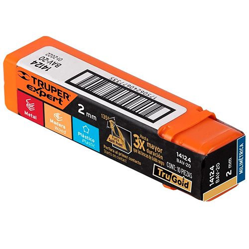 Сверло универсальное Truper 14124/10, 2 мм, BAV-20, 10 шт