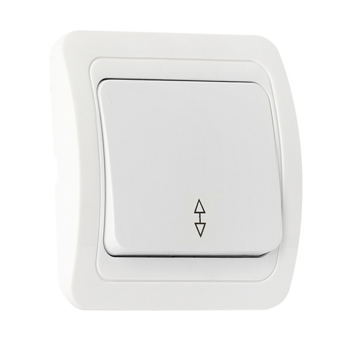 Выключатель проходной 1-клавишный 10А, Марс, SBE-02w-10-SW12-0, белый