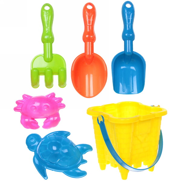 Набор для игры в песочнице "Летние каникулы", 19*11 см, 6 предметов, микс