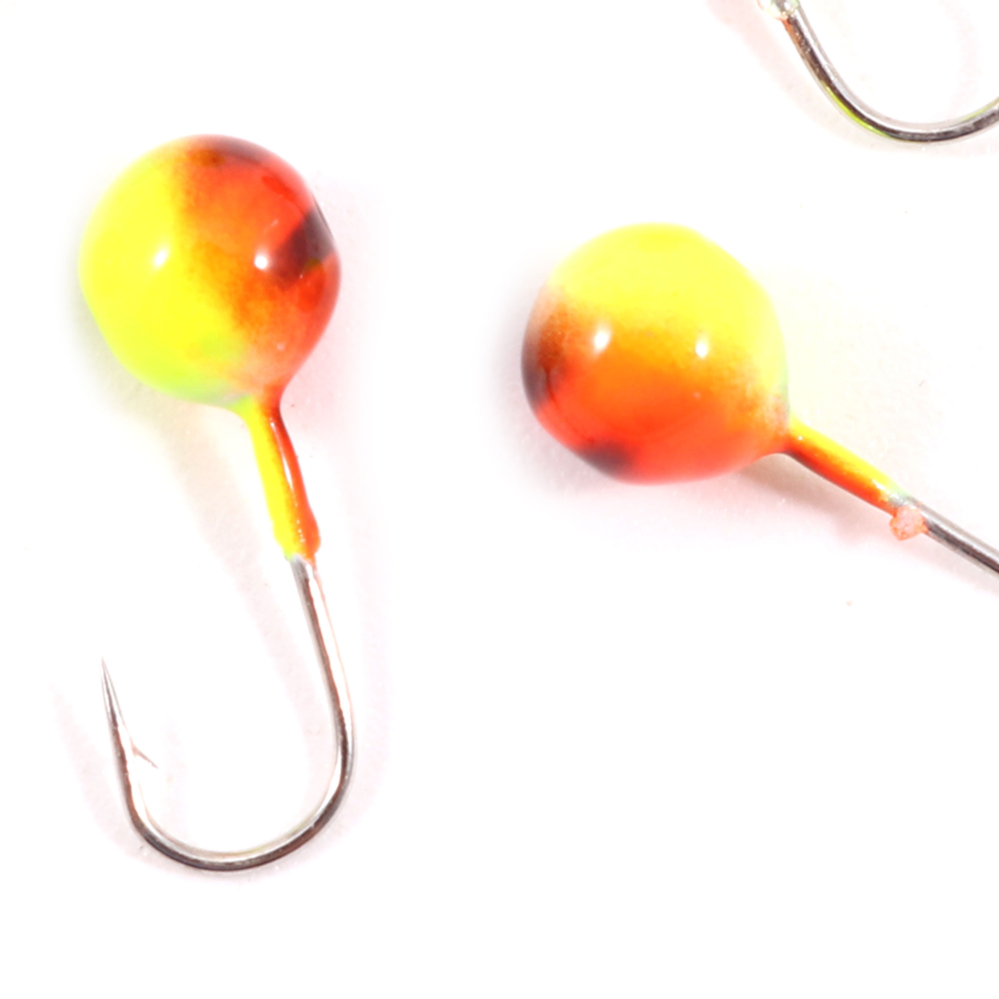 Мормышка вольф"ЯМАН"Шар с отв, р.3,5 вес 0,40 цв.желт.-оранж.(уп.5 шт.)