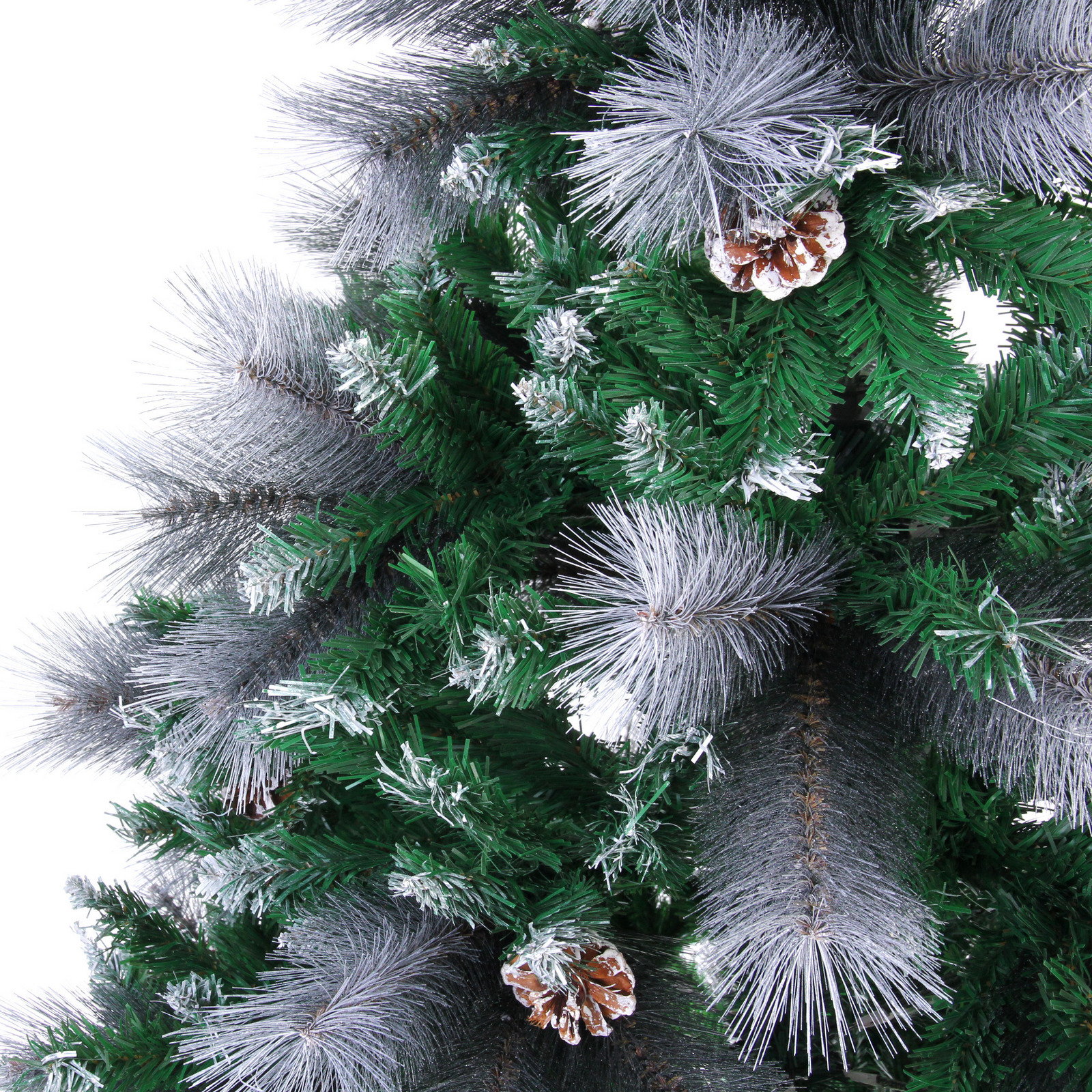 Ёлка "Богемия" 210 см, ПВХ+Леска, шишки, белое напыление (960 веток)