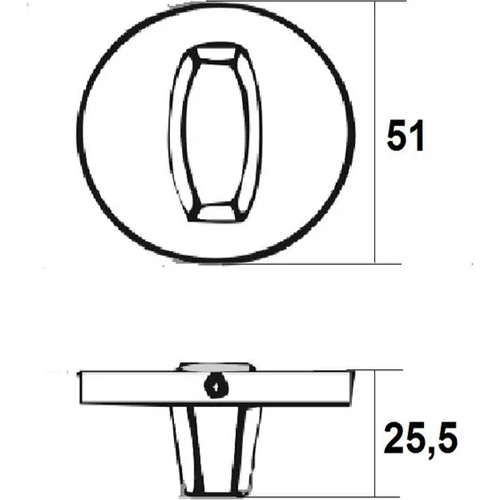 Ручка поворотная Vrata "AE20AT28" круг 03, графит