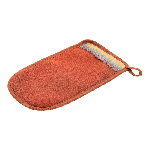 Мочалка рукавица Банные штучки "Королевский пилинг" 14.5х25 см, с  декором-тесьма, medium, 3 цвета в ассортименте