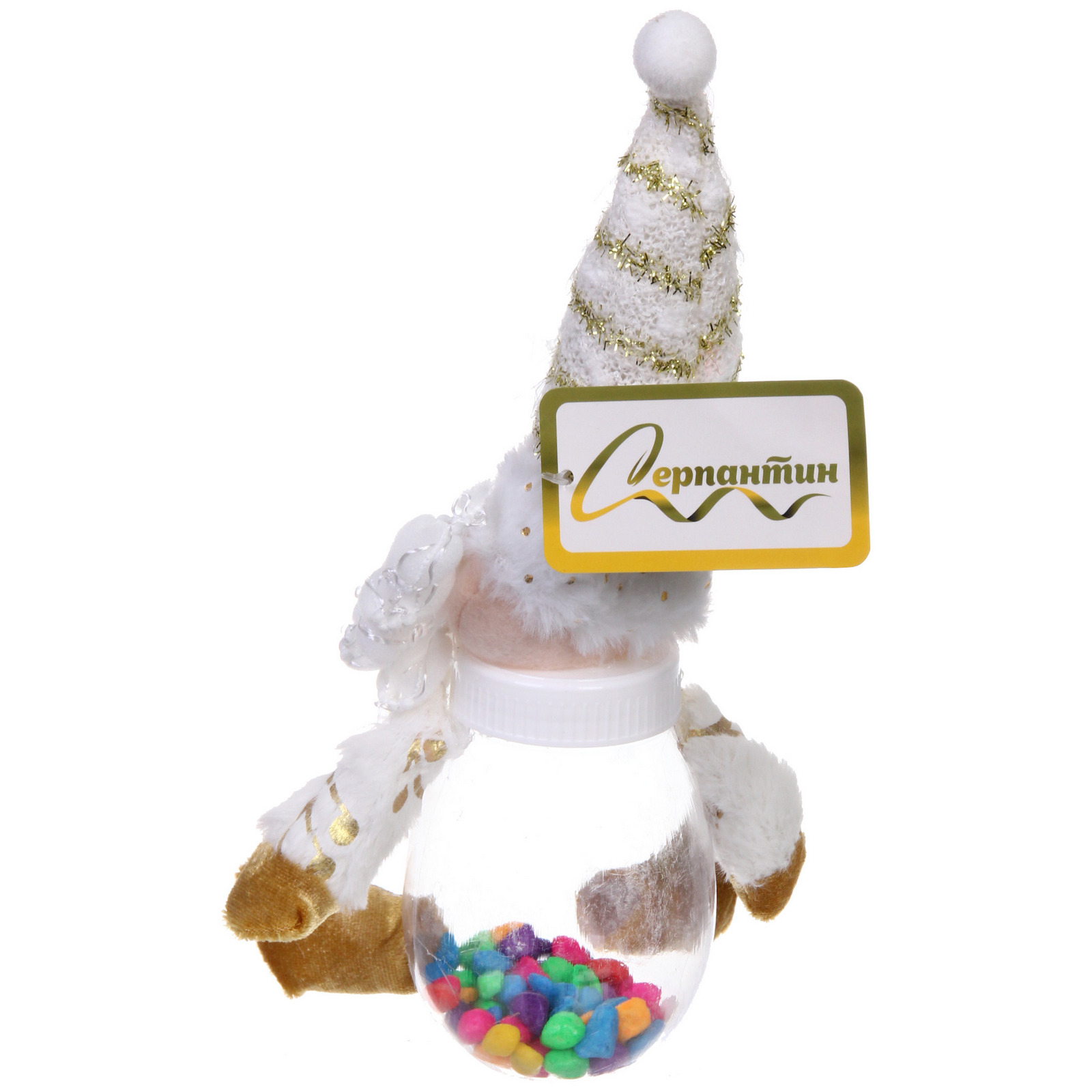 Игрушка новогодняя "Сказка" 10*26 см, с отделением под конфеты (микс)