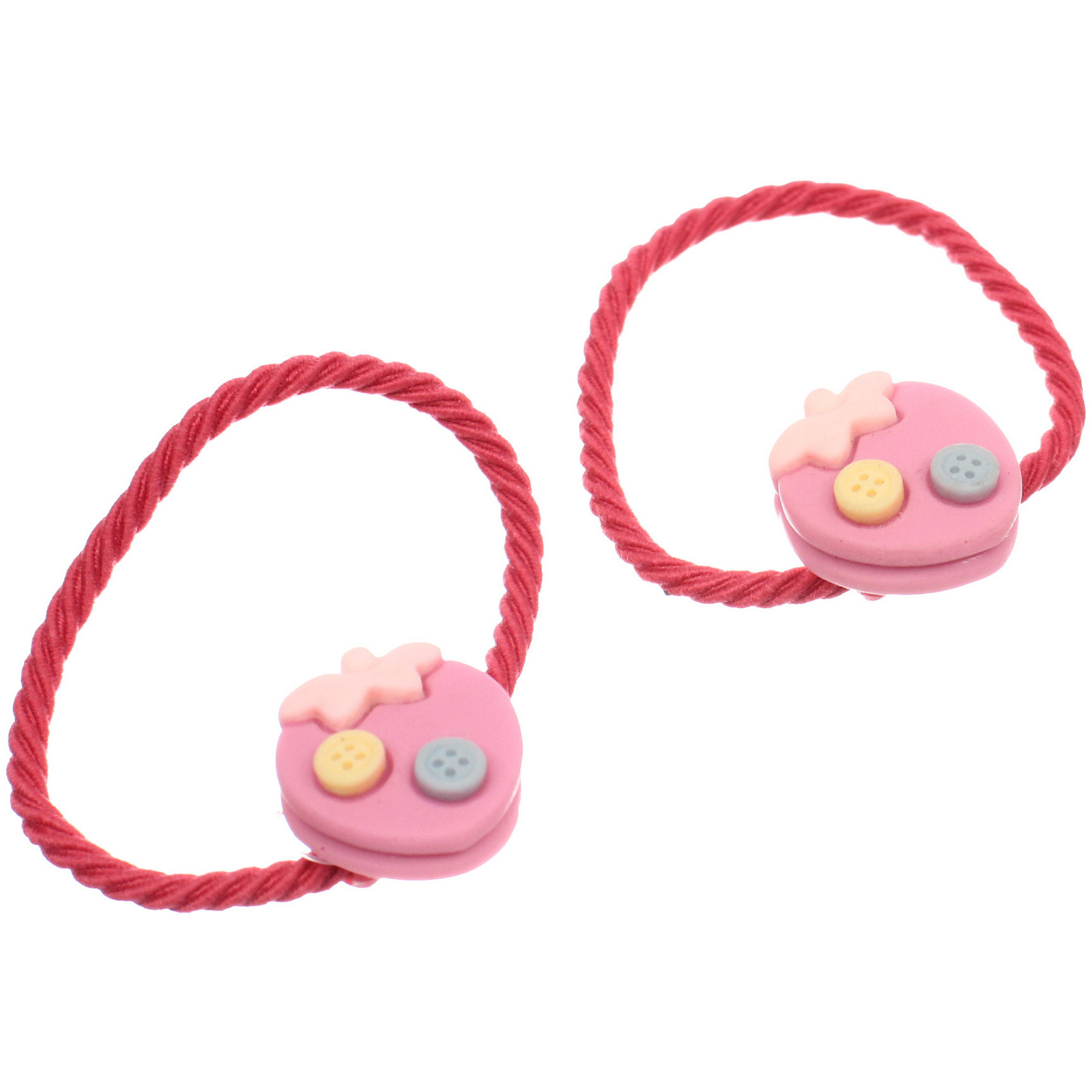 Расческа массажная детская и 2 резинки "МИЛА", клубника, цвет розовый, 14*5,5см (пакет с подвесом)