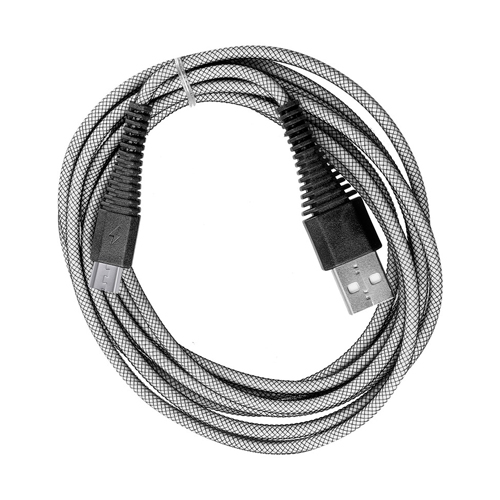 Дата-кабель Smartbuy USB - micro USB, "карбон", экстрапрочный, 1.0 м, до 2А, белый (iK-10n-2 white)