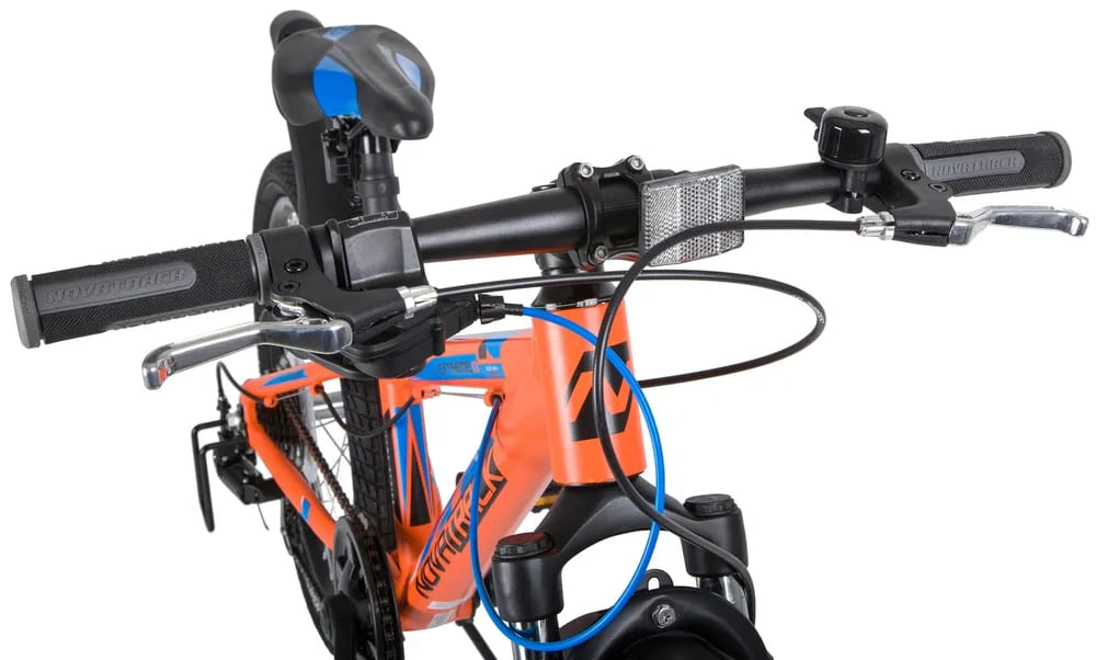 Велосипед NOVATRACK 20" EXTREME, оранжевый, алюм., 7 скор., Shimano/MICROSHIFT DISC